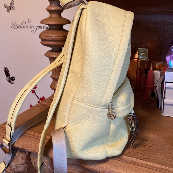 Michael Kors, yellow backpack with gold chain accent - Picture 9 of 14